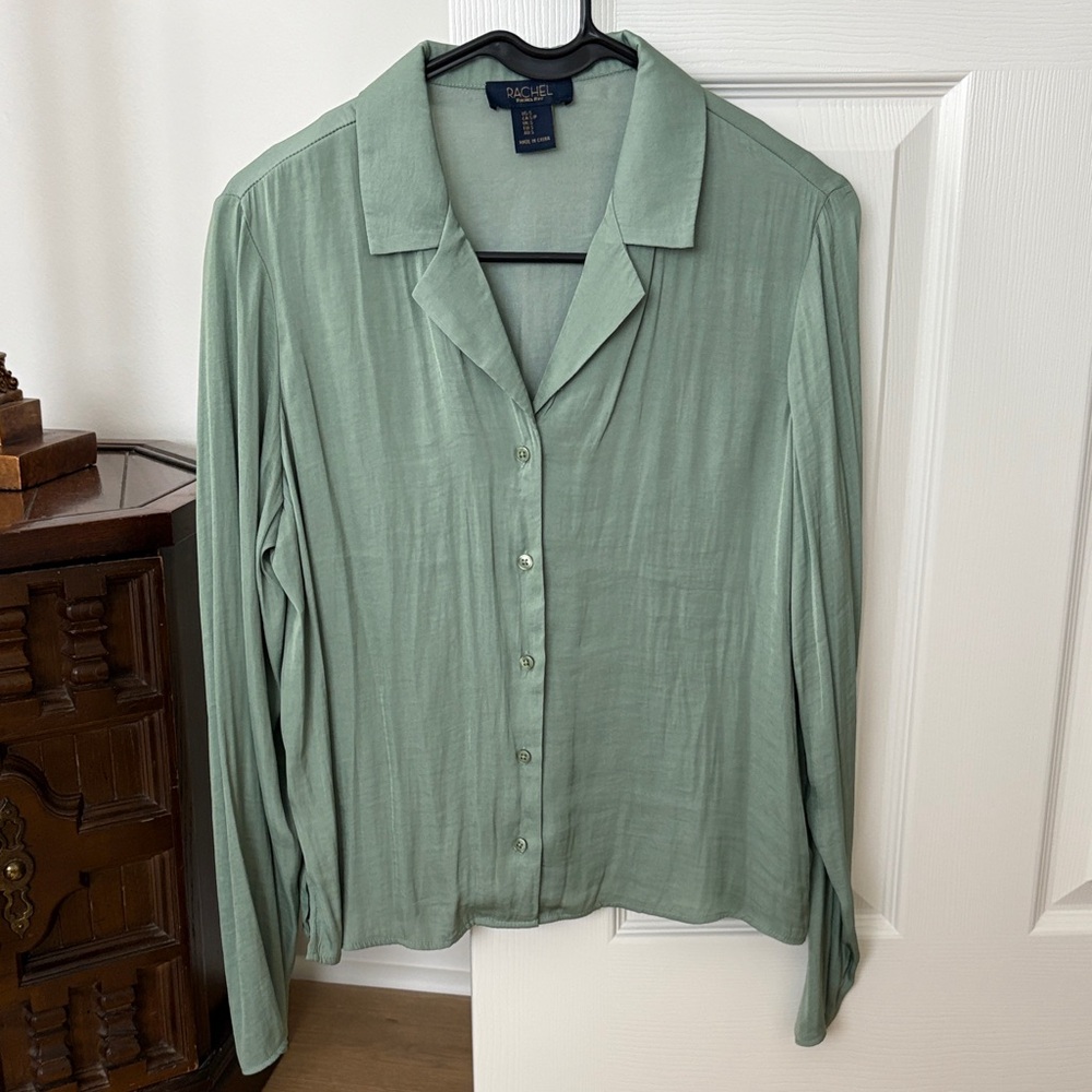 RACHEL Rachel Roy Sage Green Button Down Shirt
